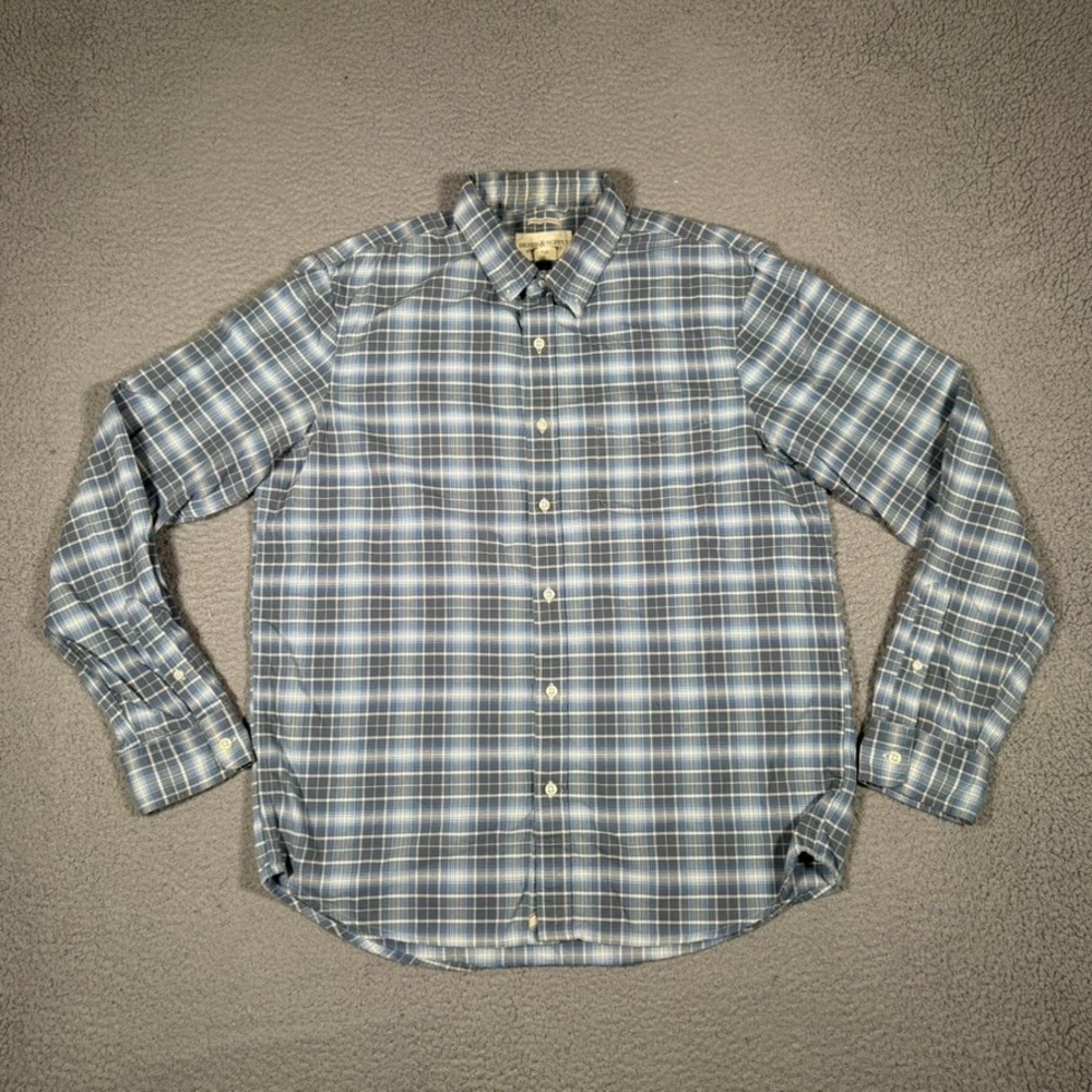 Denim & Supply Ralph Lauren Shirt Mens Large Blue Plaid Button Down Preppy Logo